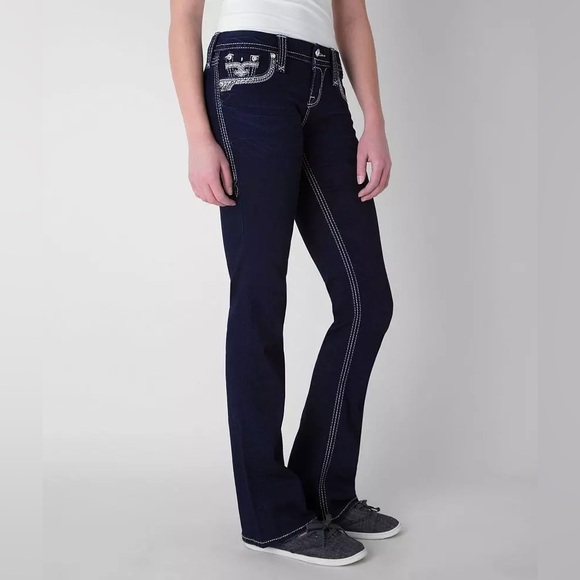 Rock Revival Amanda Easy Boot Cut Dark Wash Jeans – Size 28 👖